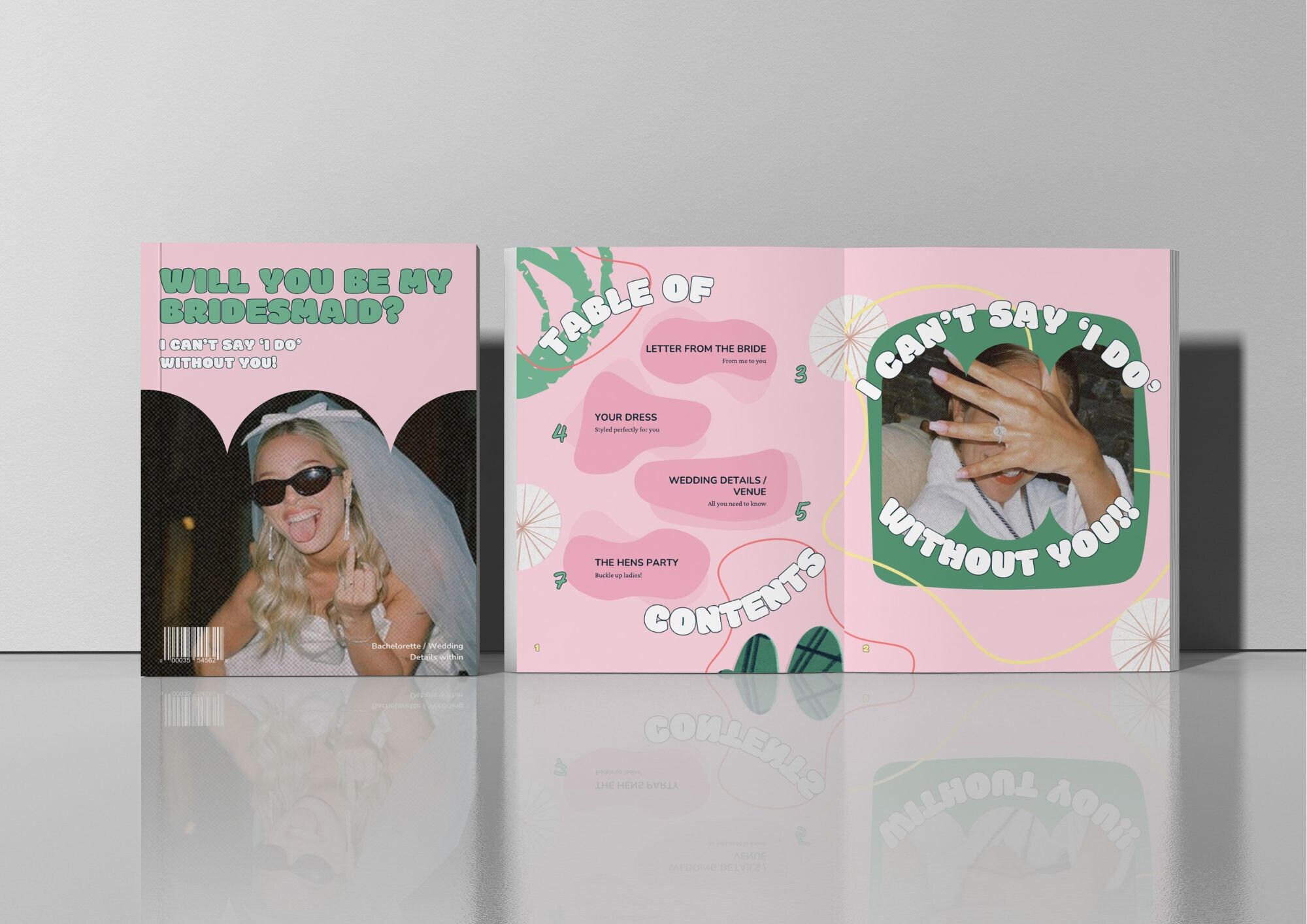 Pink Bridesmaid Proposal Custom Bridesmaid Proposal Canva Template ...