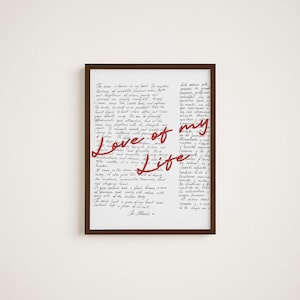 Love Poster, Retro Print, 70er Jahre Poster, Rote Wand Kunst, Psychedelische Kunst, Valentinstag Geschenk, Soulmate Poster, Liebesbrief Poster, Trendy Print