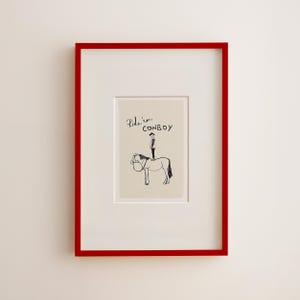 Plakat z motywem kowboja w stylu retro, ilustracja modowa, wydruk do sypialni, dekoracja pokoju dla dziewczyny, wydruk ścienny, ręcznie rysowana sztuka, dekoracja korytarza, sztuka do salonu