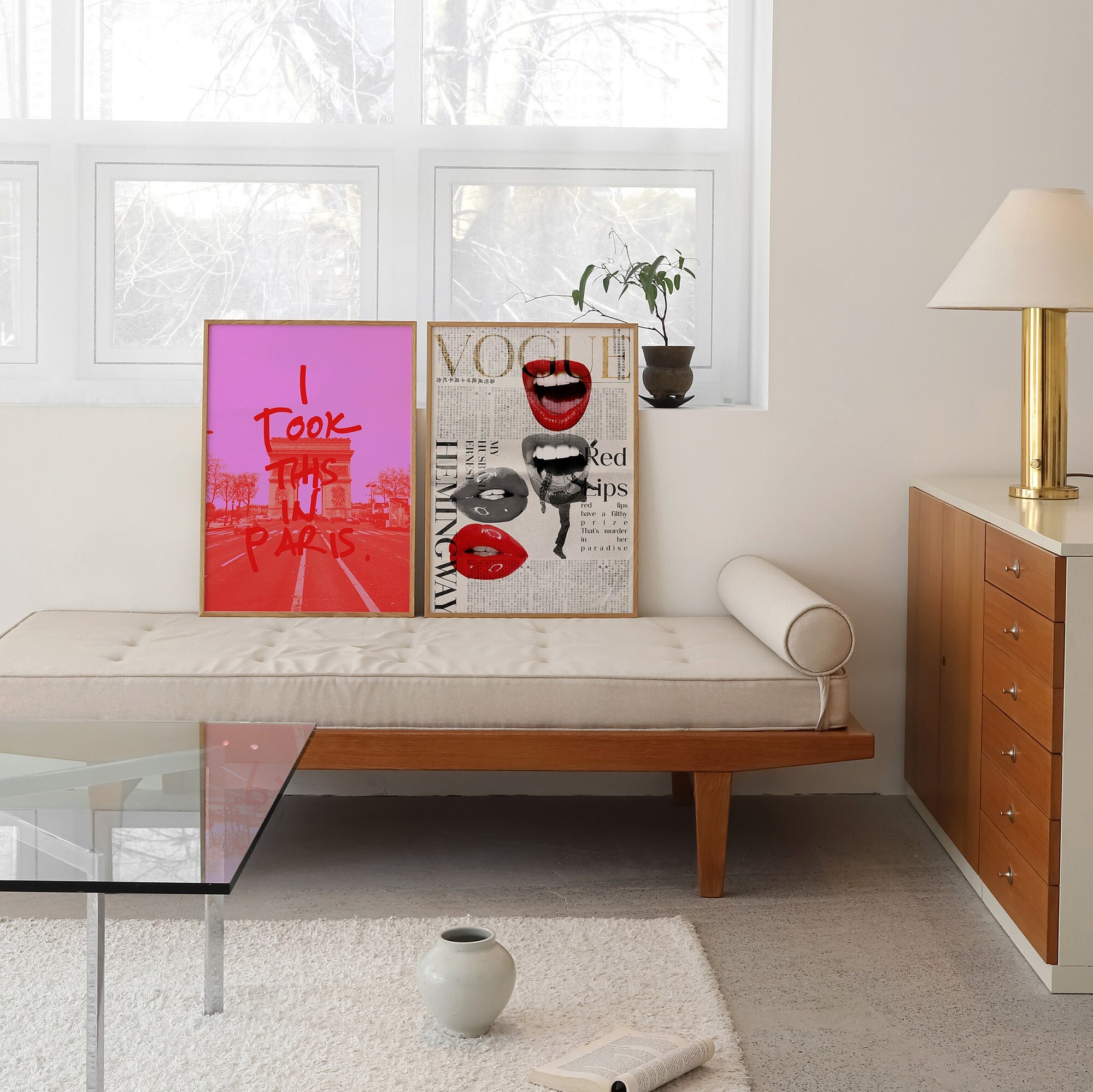 Vogue Poster for Bedroom Wall Art Red Entryway Decor Vintage Print ...