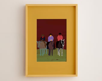 Vintage Western Wall Art for Living Room Funky Cowboy Poster Red Wall Decor Aesthetic Room Wall Decor Retro Western Print Red Poster