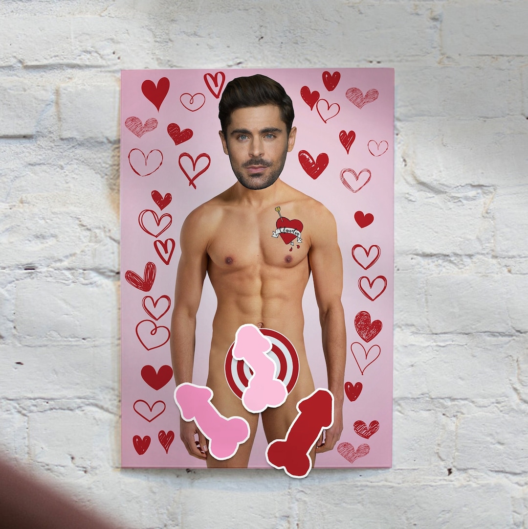 Pin the Junk on the Hunk, Junk on the Hunk, Hens Party Games, Pin the