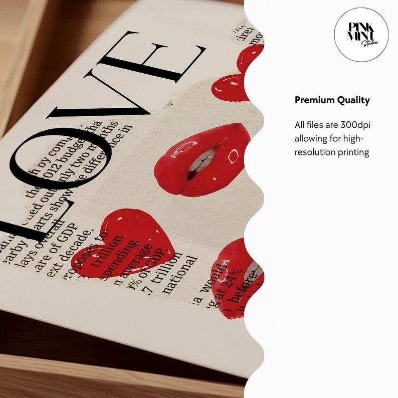 Red Lips Poster for Bedroom Wall Art Red Living Room Decor Red Poster Trendy Girl Room Decor Kiss Poster Vogue Print Love Letter for Her image 4
