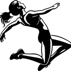 Woman's Track PNG & SVG , Sports Clipart, Athletic Design, DIY Digital Download, Pole Vault, High Jump, Silhouette jpg, Cricut, Sublimation