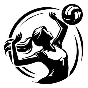 Silhouette de joueur de volley-ball : Sports Clipart PNG SVG JPG (téléchargement numérique)