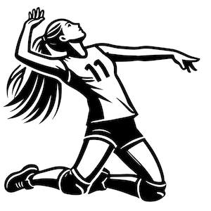 Volleyball Player Silhouette: Sports Clipart PNG SVG JPG (Digital Download)