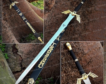 Hand crafted Stainless Steel Master Sword | Full Tang with Scabbard - Perfect cosplay Armor Father Day Gift for him