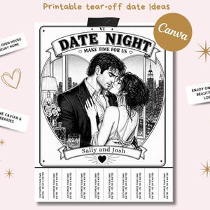 Editable Date Night Ideas Printable Couples Bucket List, Date Jar Alternative, Relationship Gift for Husband, Boyfriend, Wife