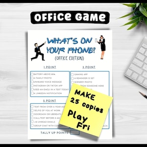 What's On Your Phone - Office Game: Printable Icebreaker (PNG, PDF)