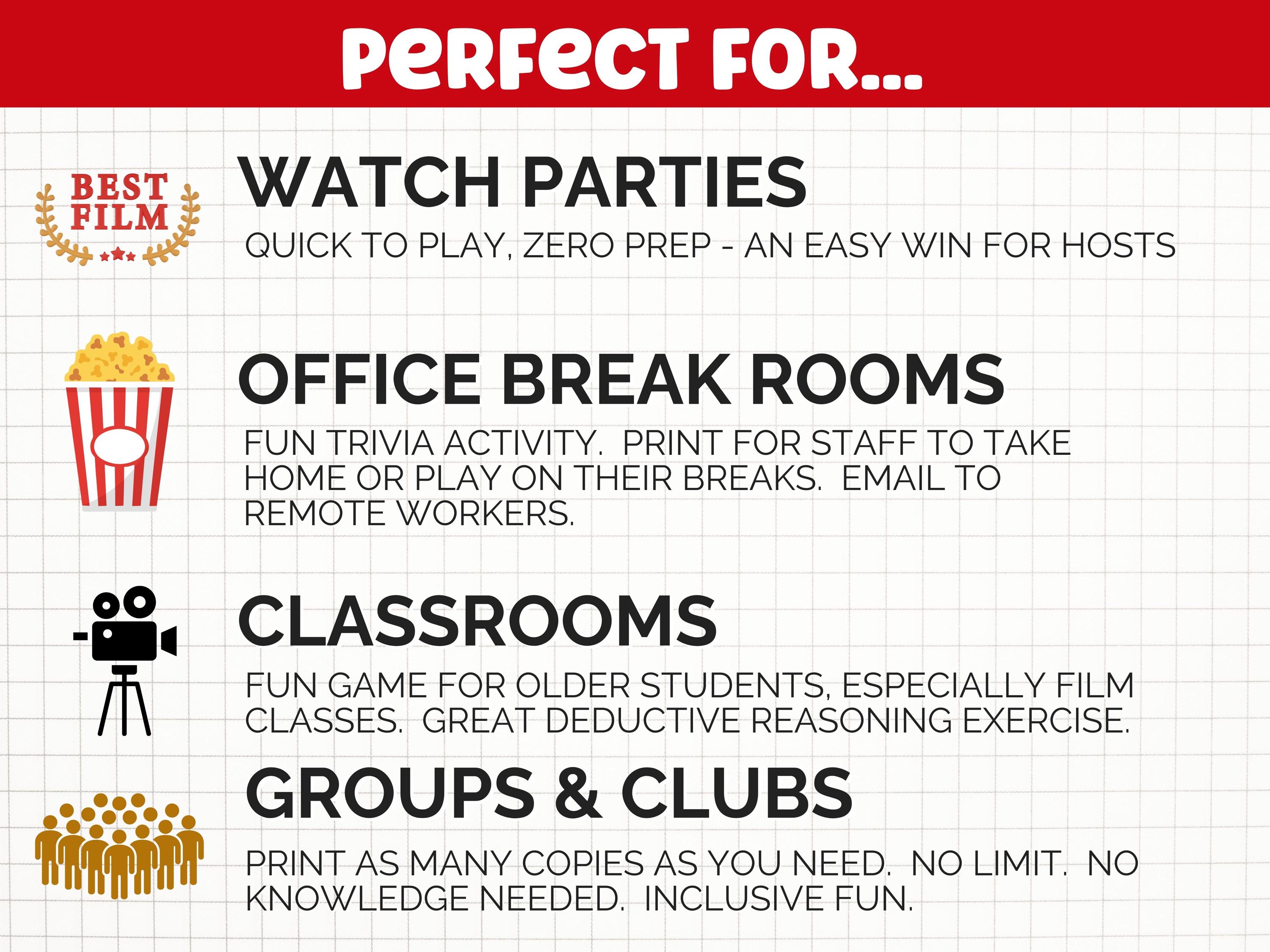 Hollywood Awards Numbers Game, Movie Night Trivia Printable, Red Carpet ...