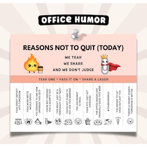 Office Printable Tear Off Sheet, Funny Office Decor, Corporate Humor Morale Booster, Co-worker Gift (Digital Download)