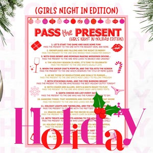 Christmas Party Game Printable – Pass the Present, Girls Night Holiday Fun (Digital Download)
