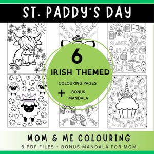 Pagine da colorare a tema IRLANDESE PIÙ un mandala per chi si prende cura di qualcuno. Attività divertente per le date di gioco o in classe, specialmente intorno al giorno di San Patrizio.