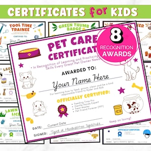 Certificados de Reconhecimento Imprimíveis: Recompensa Digital para TDAH, Recompensa por Tarefas Domésticas, Incentivo às Funções Executivas (Download em PDF)