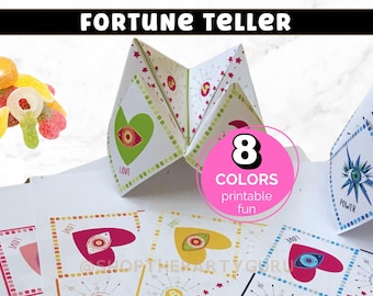 Printable Fortune Teller Game ⎮Cootie Catcher Party Favors (Digital Download)