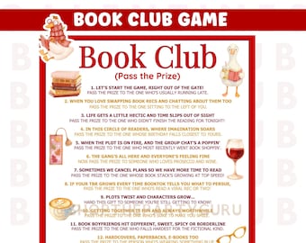 Book Club "Pass the Prize" Game Printable  ⎮ Reading Group Icebreaker⎮ Bookish Pass the Present (Digital Download)