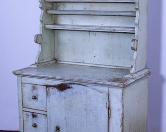 Antique Pine Kitchen Dresser, Original Paint