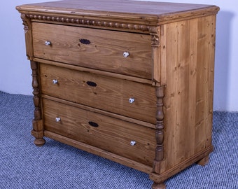 Antique Pine Chest of Three Drawers