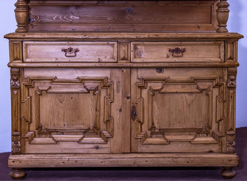 Waxed Antique Pine Kitchen Dresser zdjęcie 5