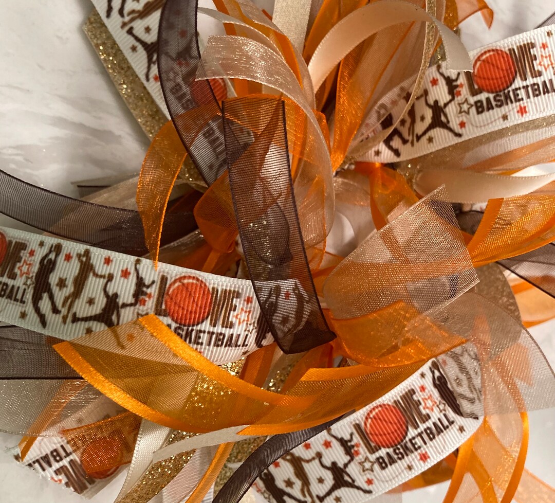Basketball With Ribbon Handmade, Made to Order Basketball Themed Ribbon Scrunchie for Under 20 ...