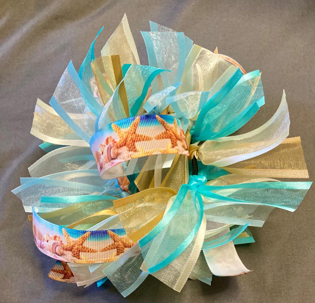 Handmade Star Físh Beach Themed Ribbon Scrunchie/hair Tie for All Hair ...