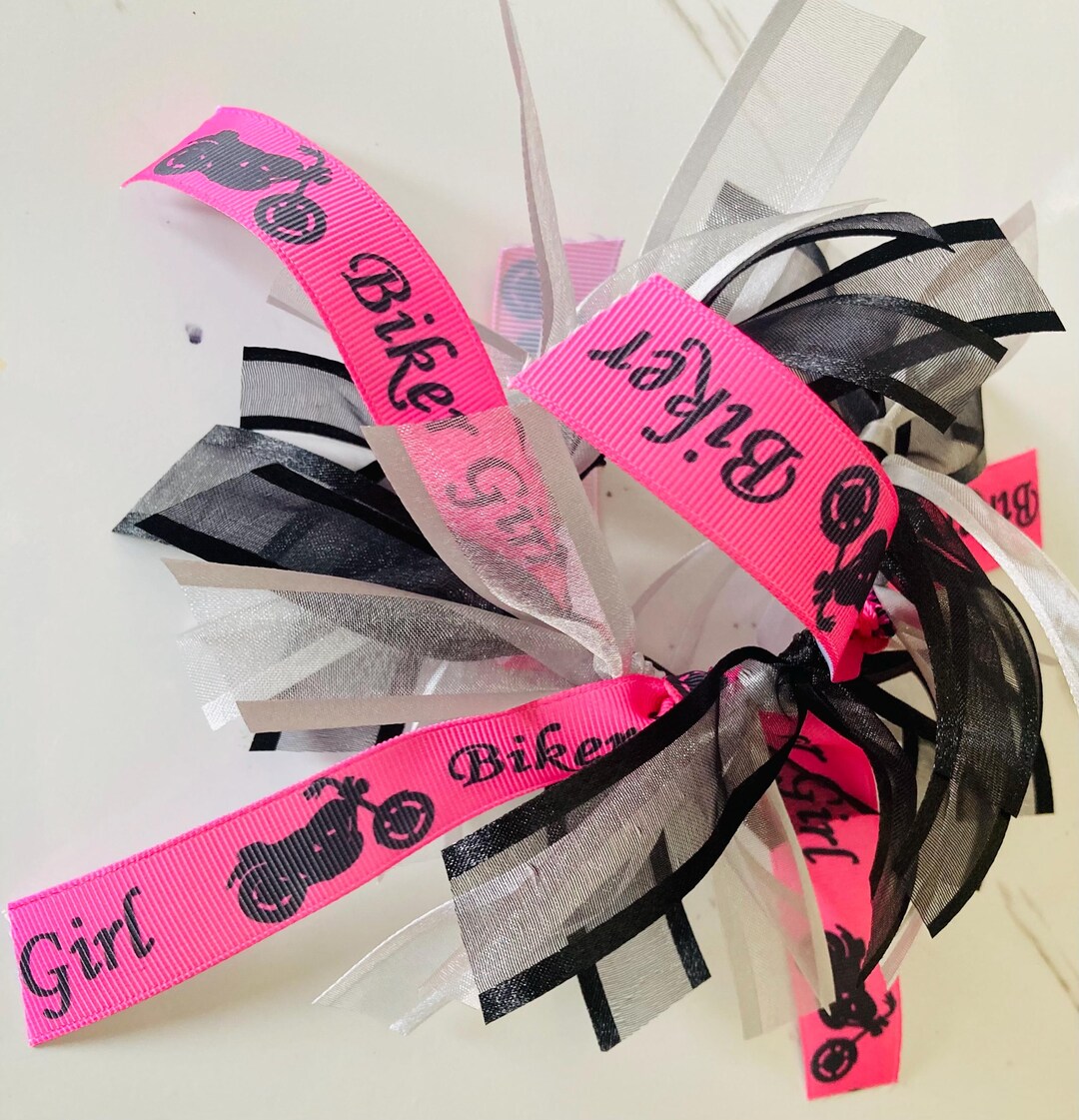 Biker Girl Ribbon Scrunchie. Handmade With Quality Materials. Perfect ...