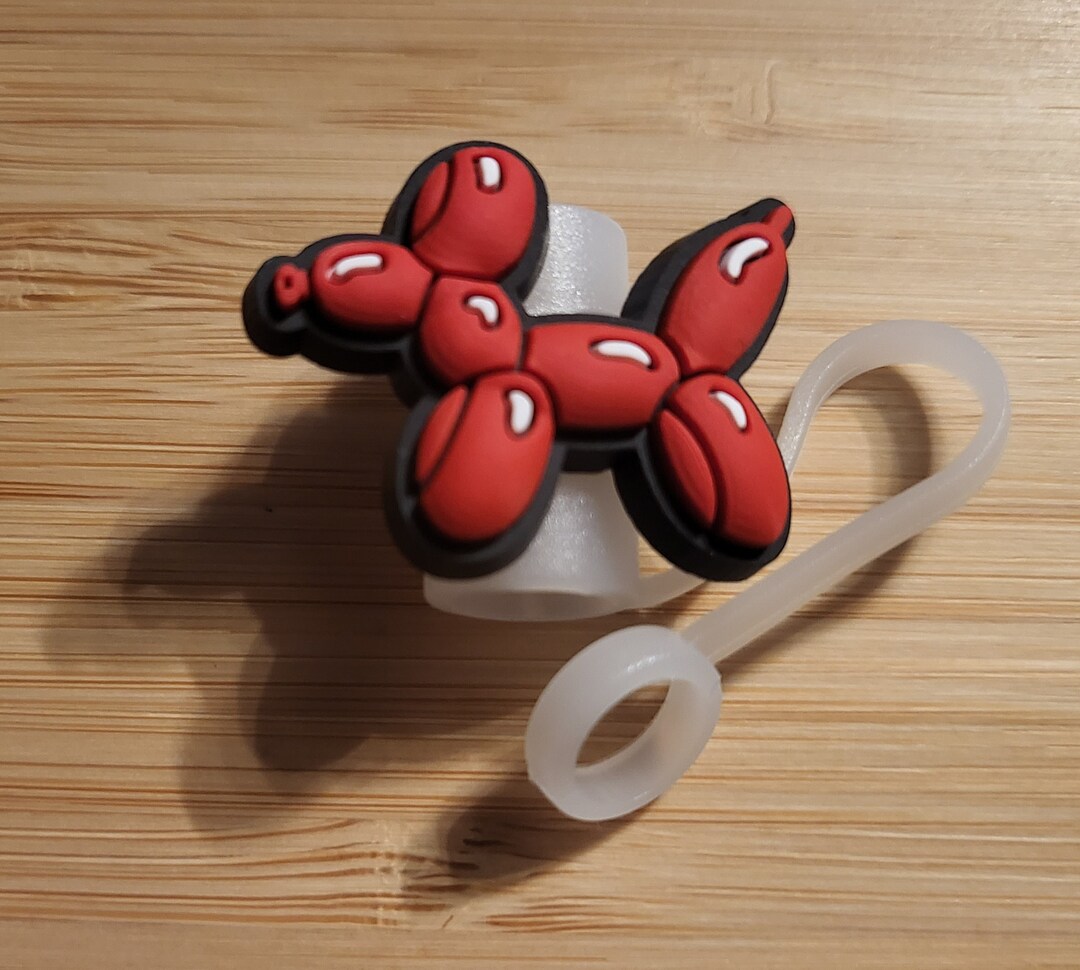 Red Balloon Animal Dog Straw Topper - Etsy