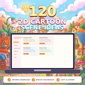 Ideias para cenas de desenhos animados 2D – Sugestões para animadores e roteiristas (Download digital)