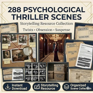 288 Psychological Thriller Video Prompts | Suspense Plot Ideas for Writers (Digital Download PDF)