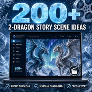 Dragon Story Scene Generator – 500+ Fantasy Prompts for Writers (Digital Download)
