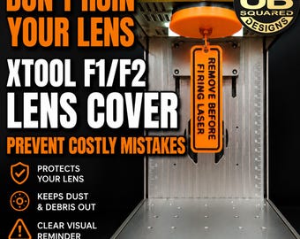 xTool F1/F2 Lens Cover + “Remove Before Firing Laser” Tag | Dust Protection Cap