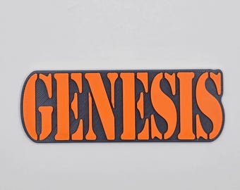 Personalized 3D Printed Name Tag | Stencil Font | Orange Apron Style | Magnetic Mounting