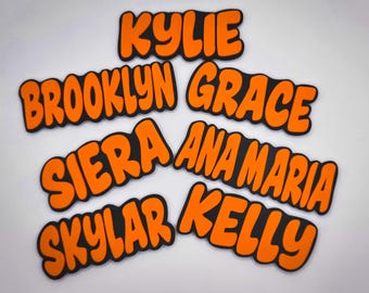 Custom 3D Printed Name Tag | Magnetic Work Badge | Orange Apron Style Nametag