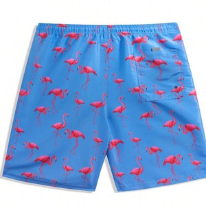 Men&#39;s Flamingo Patterned Swimming Trunks