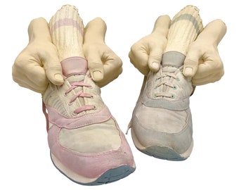 Pair of Marc Sijan Hyper-Realist Contemporary Cast "Jogger Shoes" Sculptures