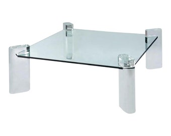 Karl Springer Glass & Lucite Coffee Table, 1980