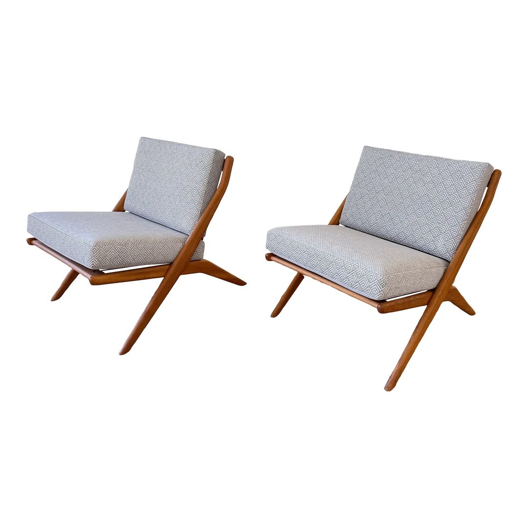 Pair (2) of Folke Ohlsson for Dux Scissor Chairs, Sweden, 1960s - Etsy
