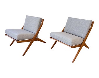 Pair (2) of Folke Ohlsson for Dux Scissor Chairs, Sweden, 1960s