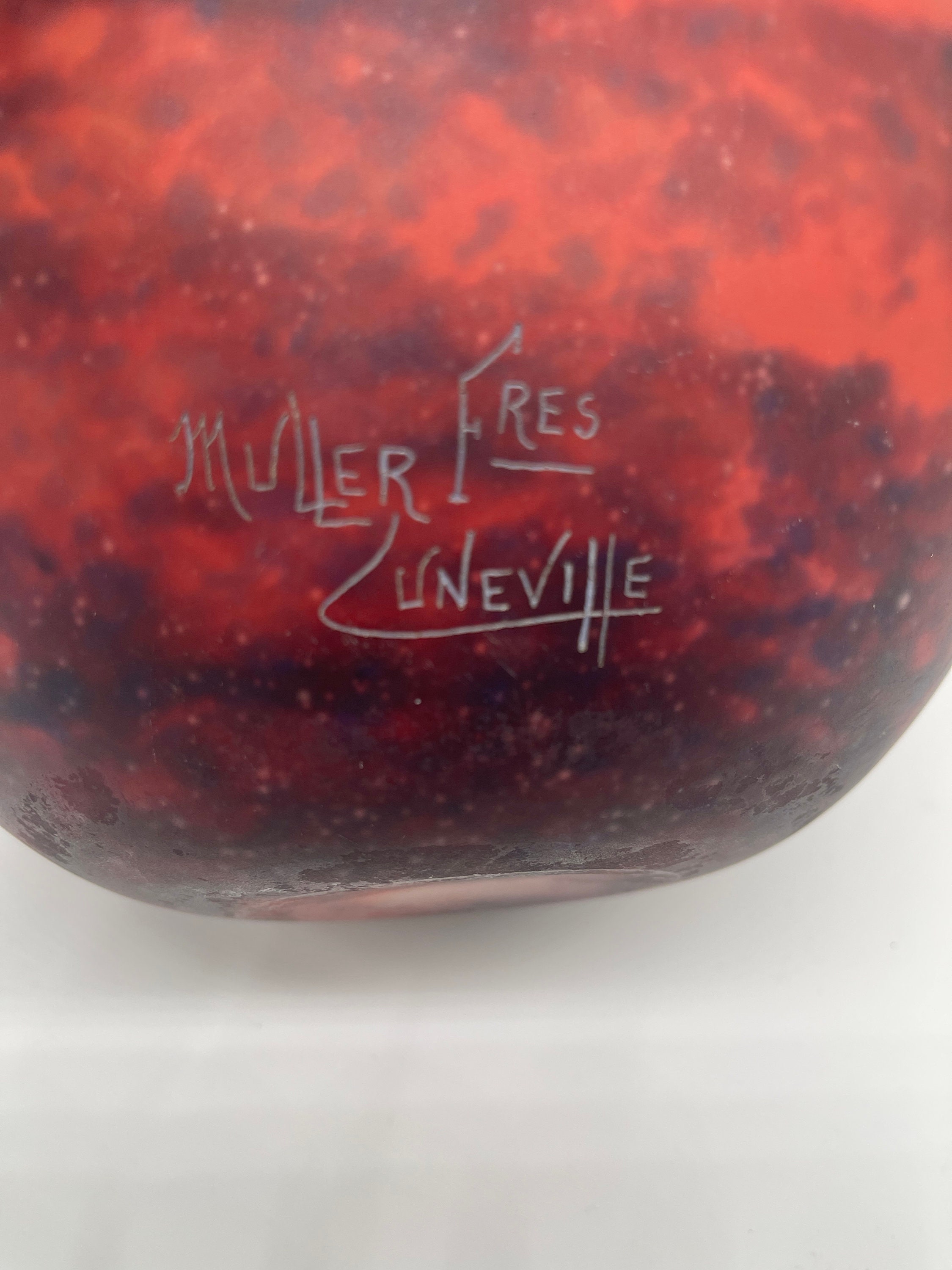 Original 1920s Muller Frères Luneville, France, Art Nouveau Glass