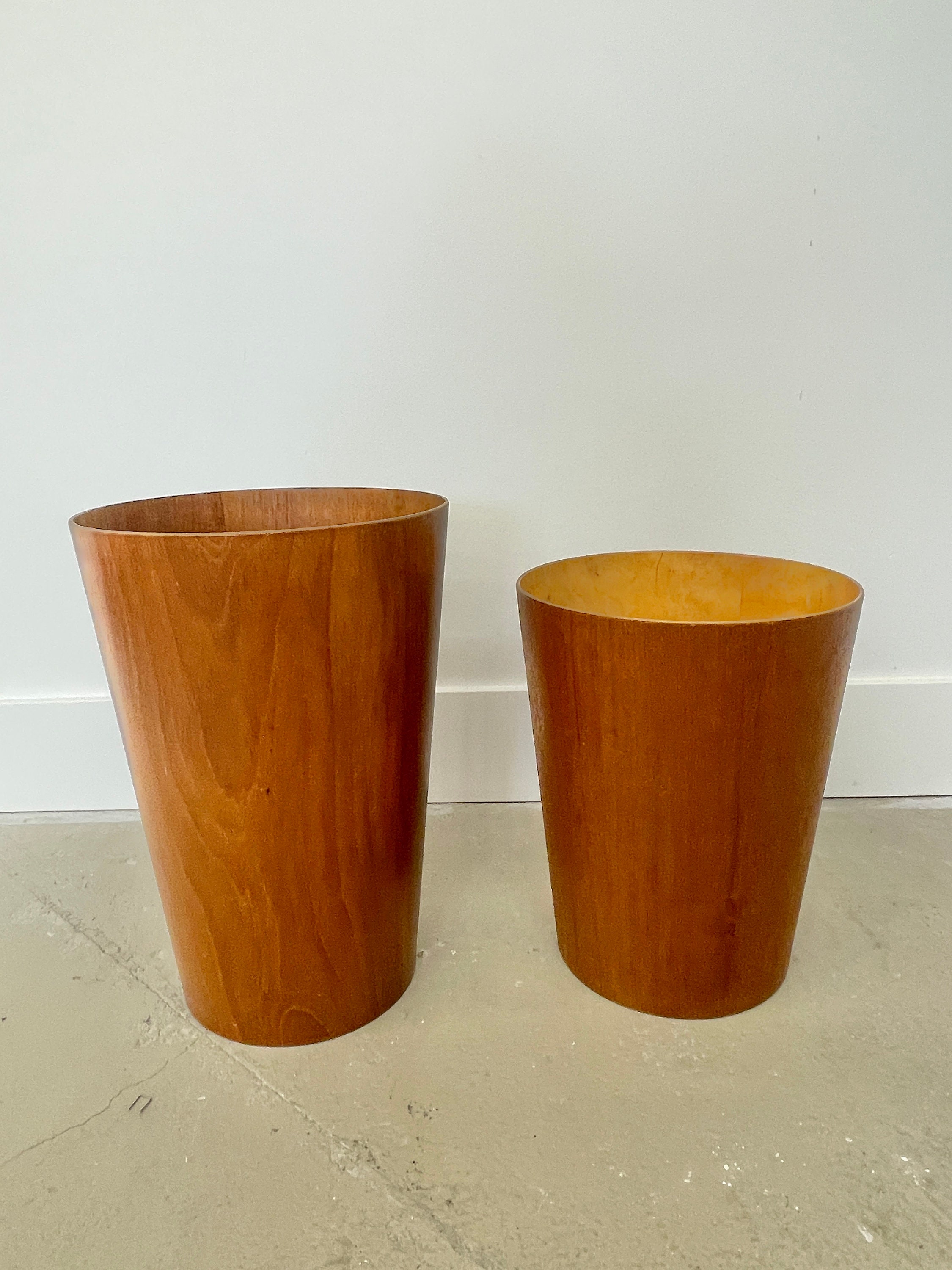 Pair of 1960s Mid-century Teak Wastebaskets by Servex of Sweden