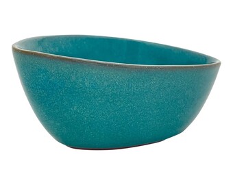 Vintage West Coast Pottery Bowl Traditional Turkish Turquoise Matte Glaze