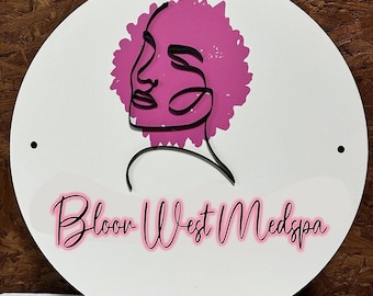 Personalisiertes UV-Acryl-Business-Zeichen | Personalisiertes Acrylschild mit Beauty-Logo | | Rundes Business Logo Schild | Acryl-Werbung