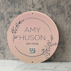 Custom QR code sign, Office Logo Acrylic Business Signage, Wall Hanging Business Office signs, Custom Round Business Logo Sign