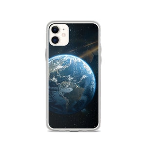 Aesthetic Clear case for Iphone | Earth from space for iPhone 15 14 13 12 11 X XS XR 7 8