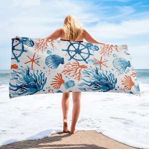 Summer Ocean Beach Towel, BeautifulDesign Towel, Great for Beach Use, Perfect Gift for Beach Lovers