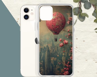 Vintage Air Balloon Clear Case for iPhone 15 14 13 12 11 X XS XR 7 8 SE 2022 Photograph Art