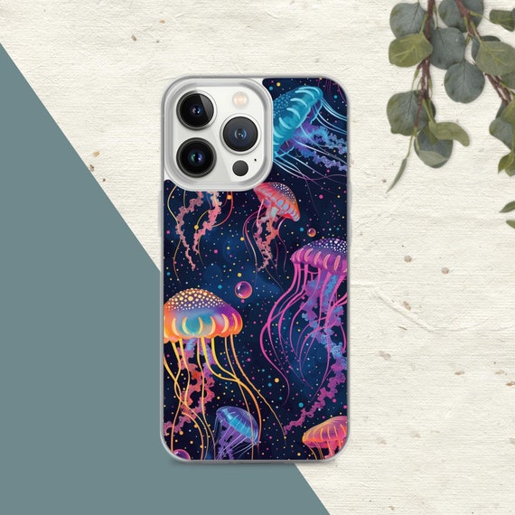 Neon Jellyfish iPhone Case, Aesthetic Clear Protective Cover - Etsy Neon Jellyfish iPhone Case, Aesthetic Clear Protective Cover - Etsy