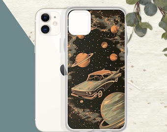 70s Aesthetic Clear Case for Iphone | Space Trip  iPhone 15 14 13 12 11 X XS XR 7 8 2022