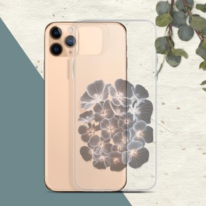 Funda transparente para iPhone 15 14 13 12 11 X XS XR 7 8 SE 2022 Diseño de caja de luz de flores