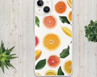 Citrus Splash Clear iPhone Case: UV Printed Design